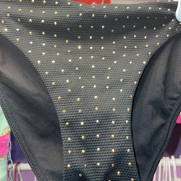 PINK Victoria Secrets Black and gold studded bikini bottoms very high class look - Picture 3 of 5
